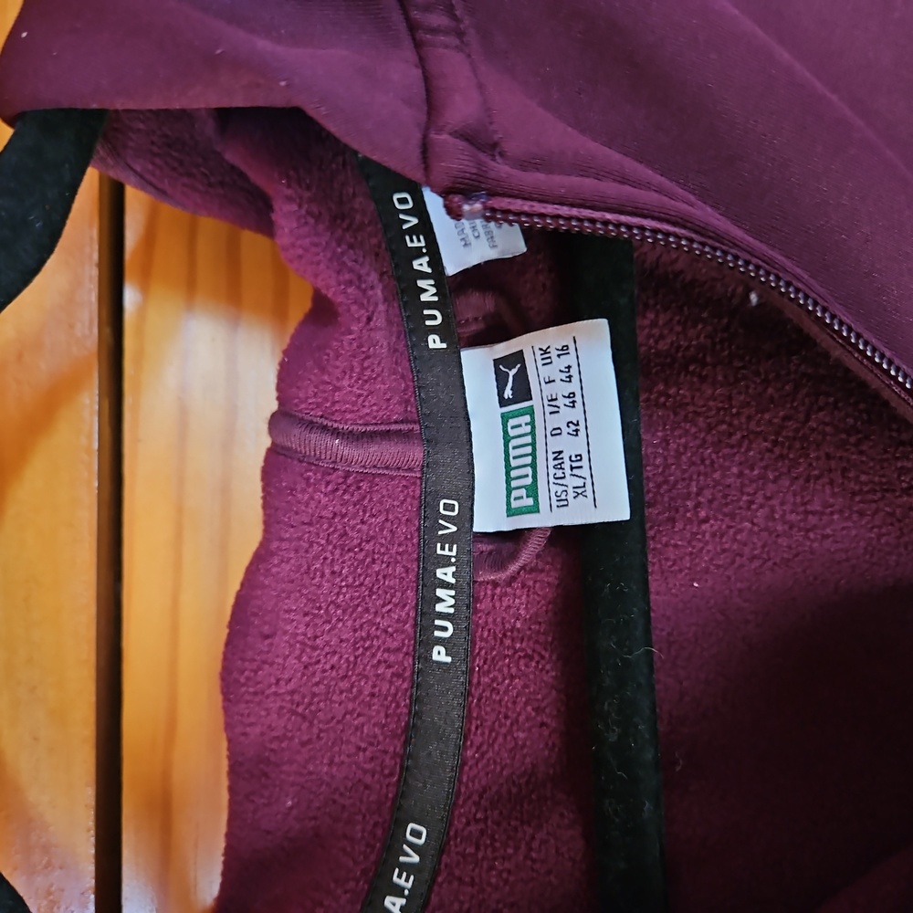 Puma Evo jacket.Cute flair bottom,beautiful, cranberry color. Worn twice